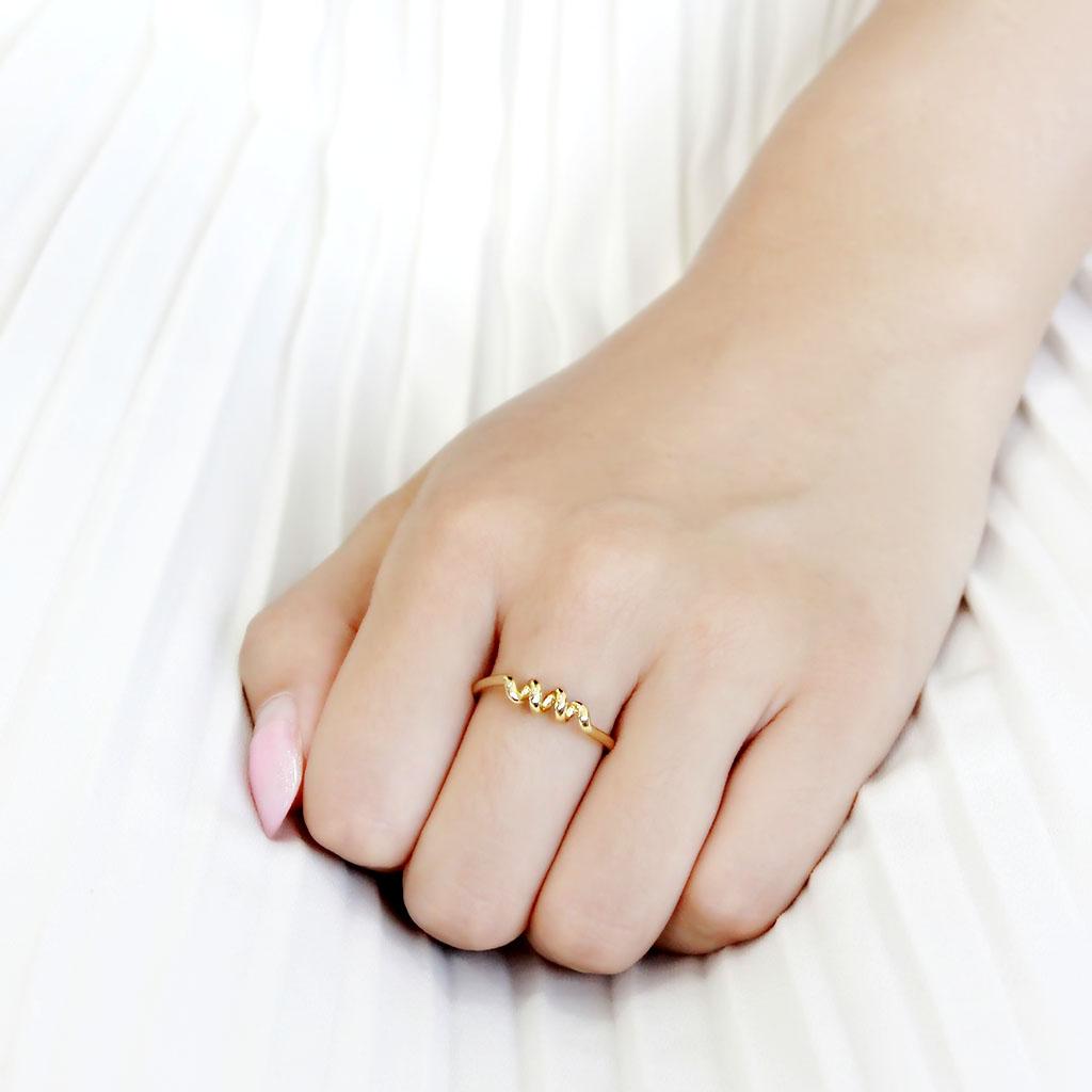 TK3626 - IP Gold(Ion Plating) Stainless Steel Ring with No Stone LuxuryLifeWay Online Store