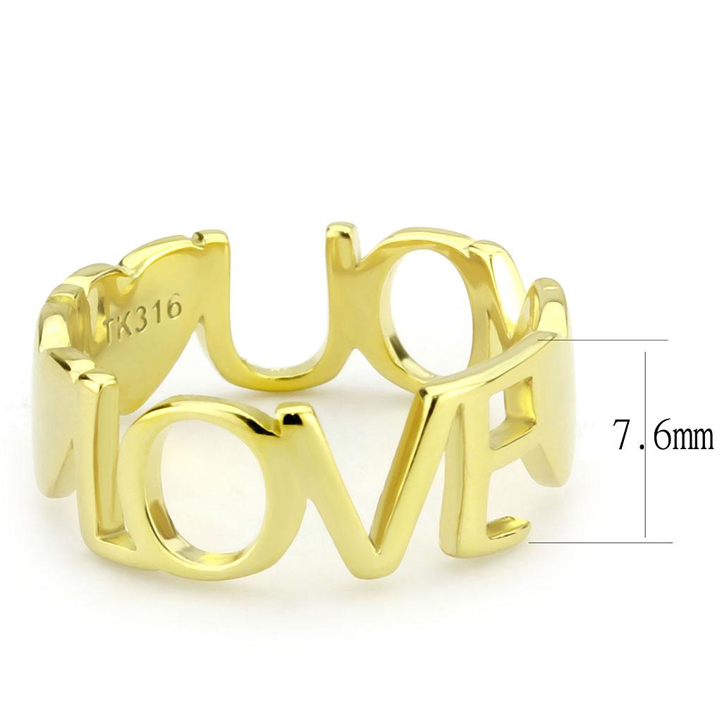 TK3637 - IP Gold(Ion Plating) Stainless Steel Ring with No Stone LuxuryLifeWay Online Store
