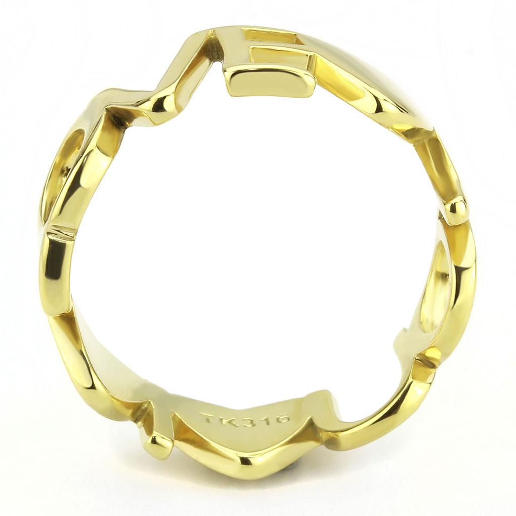 TK3637 - IP Gold(Ion Plating) Stainless Steel Ring with No Stone LuxuryLifeWay Online Store