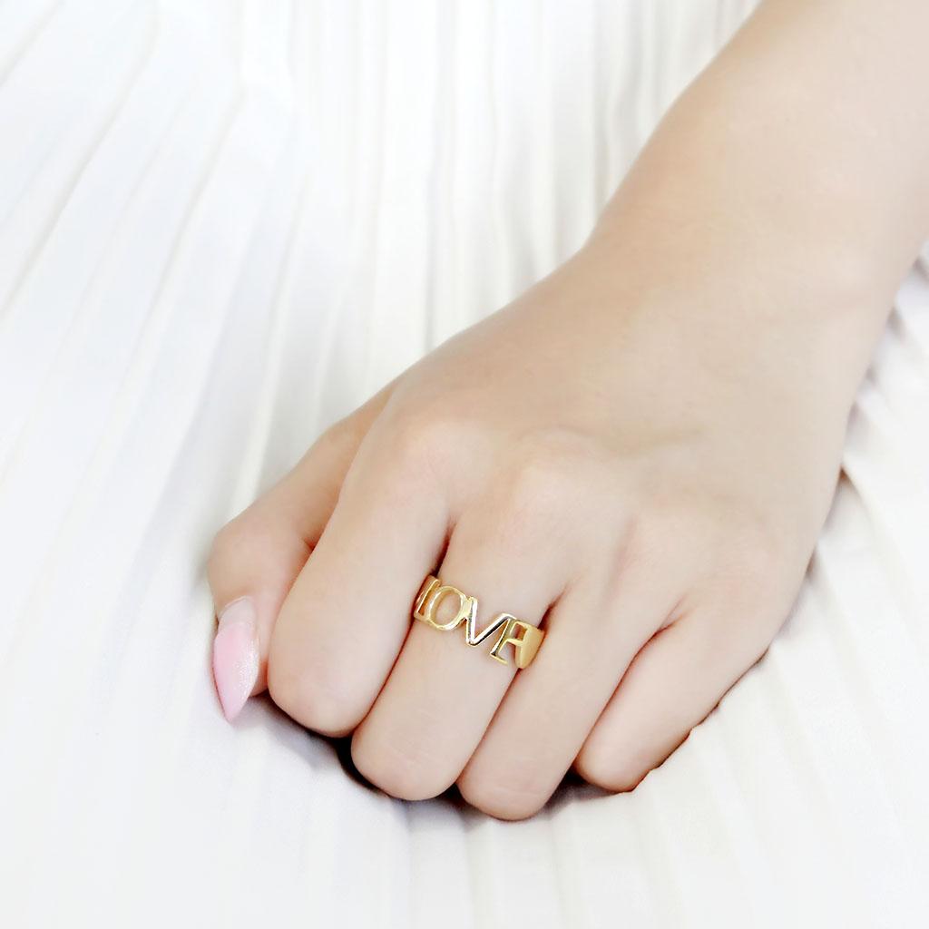 TK3637 - IP Gold(Ion Plating) Stainless Steel Ring with No Stone LuxuryLifeWay Online Store