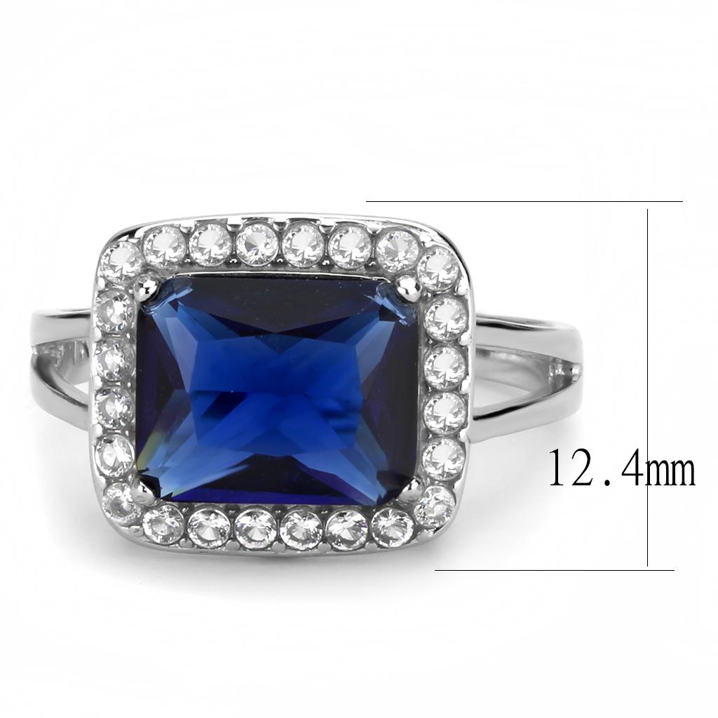 TK3696 - High polished (no plating) Stainless Steel Ring with Synthetic Synthetic Glass in Montana LuxuryLifeWay Online Store