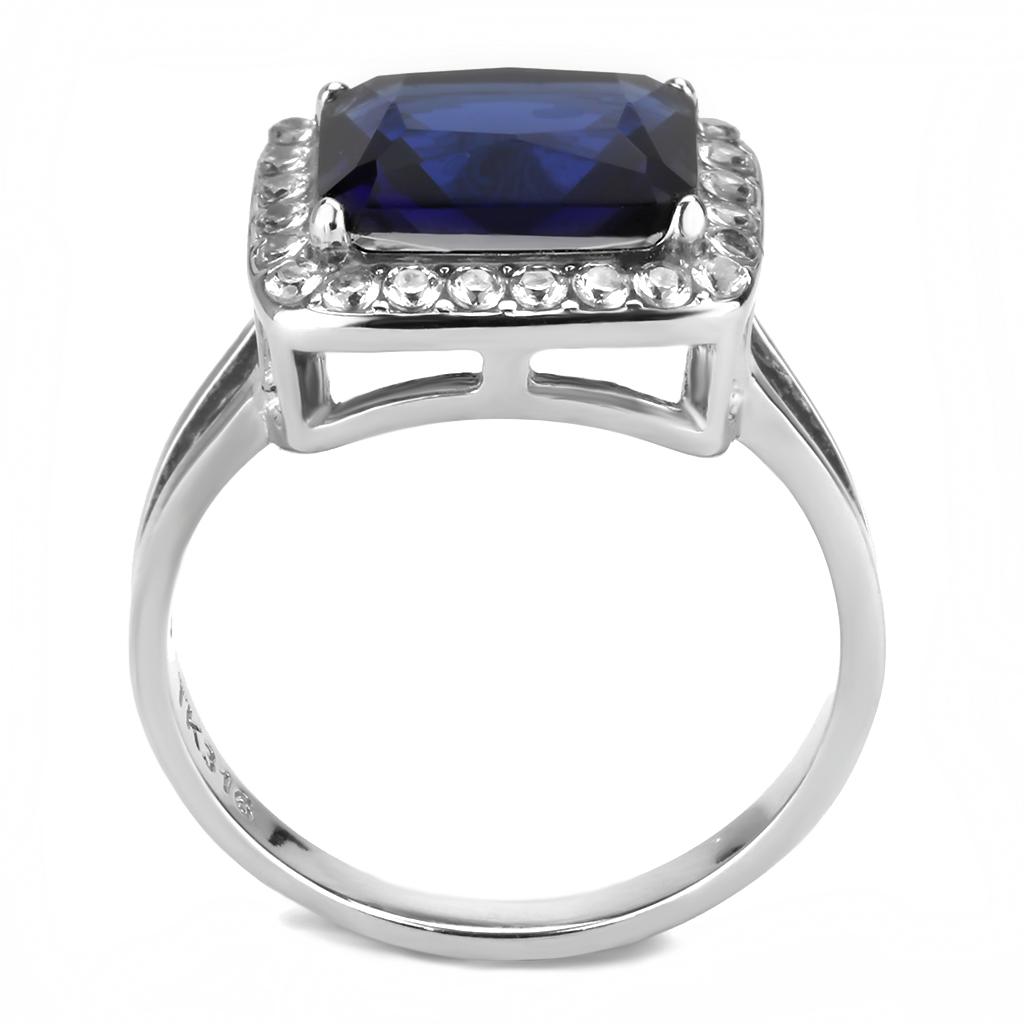 TK3696 - High polished (no plating) Stainless Steel Ring with Synthetic Synthetic Glass in Montana LuxuryLifeWay Online Store