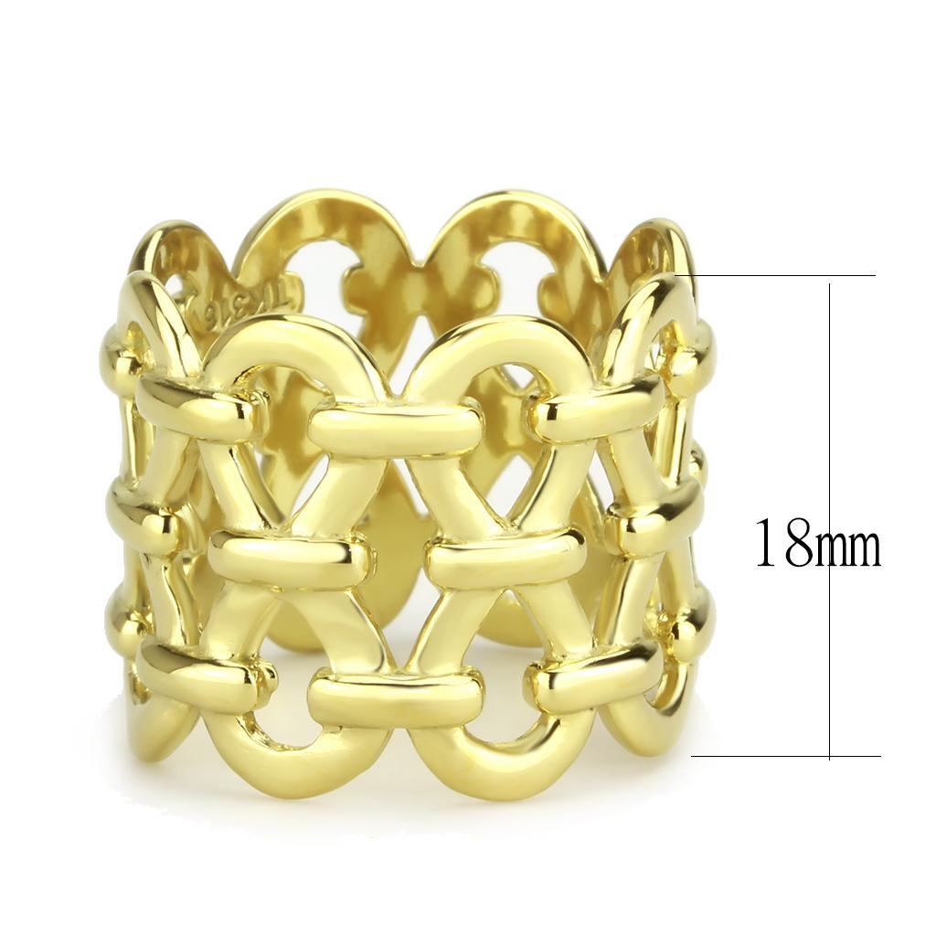 TK3716 - IP Gold(Ion Plating) Stainless Steel Ring with No Stone LuxuryLifeWay Online Store