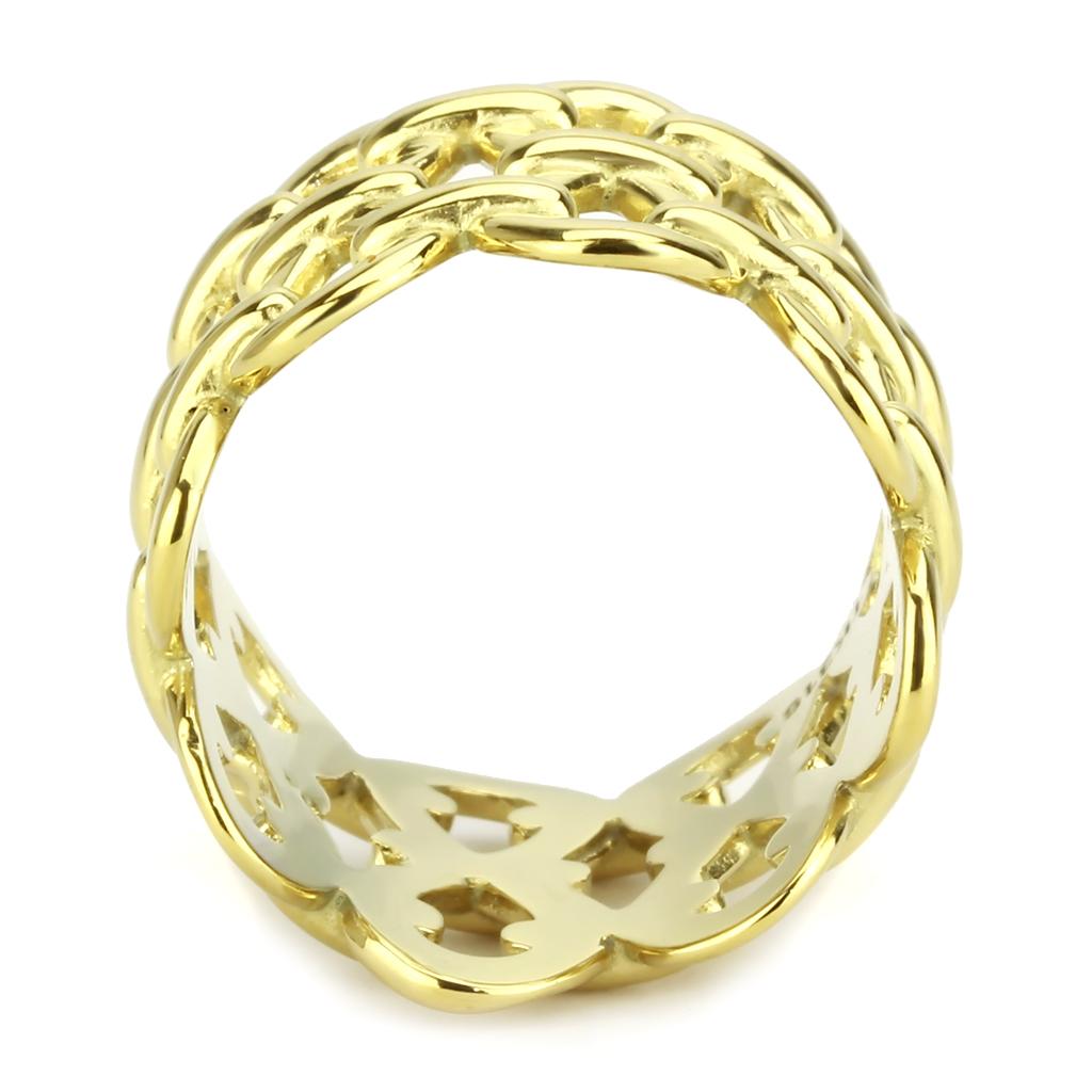 TK3716 - IP Gold(Ion Plating) Stainless Steel Ring with No Stone LuxuryLifeWay Online Store