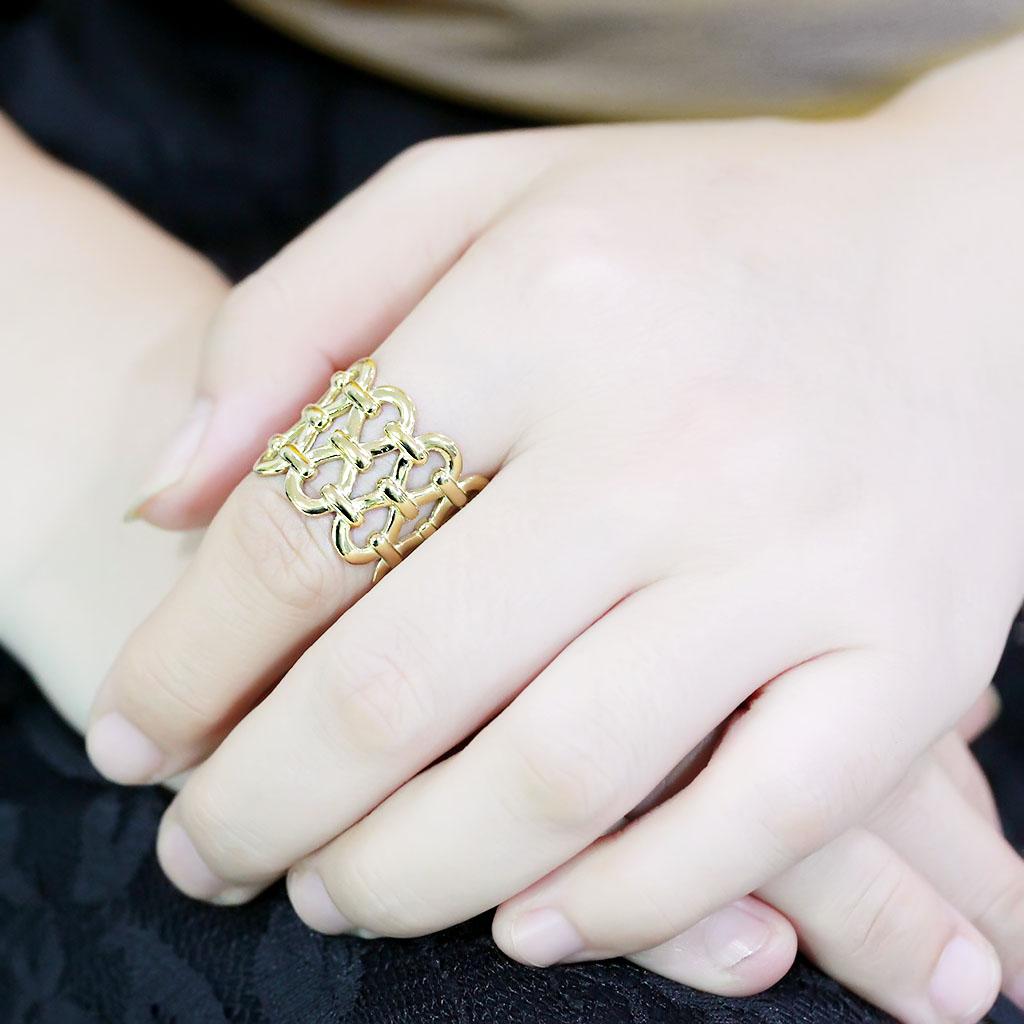 TK3716 - IP Gold(Ion Plating) Stainless Steel Ring with No Stone LuxuryLifeWay Online Store