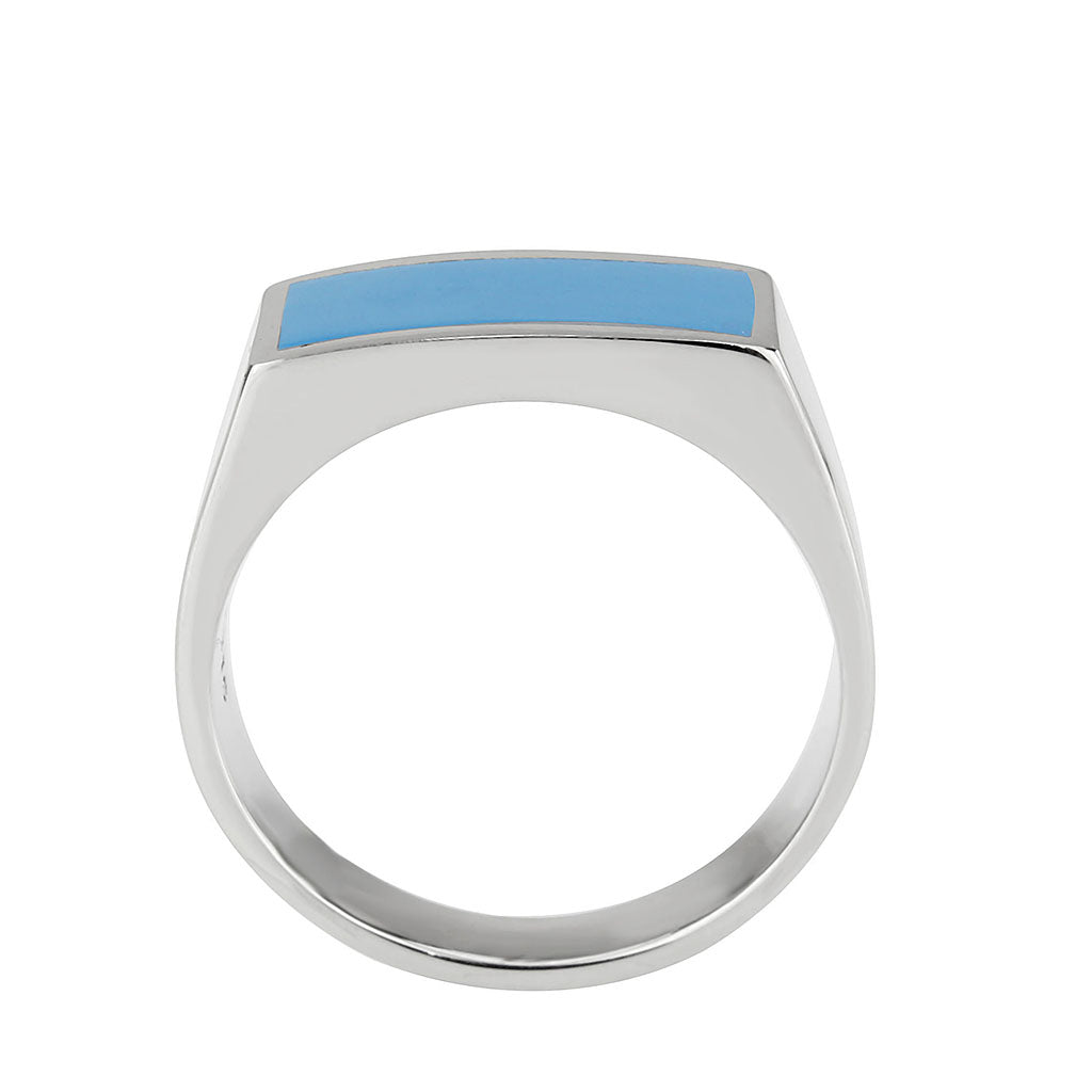 TK3770 - High polished (no plating) Stainless Steel Ring with Epoxy in SeaBlue LuxuryLifeWay Online Store
