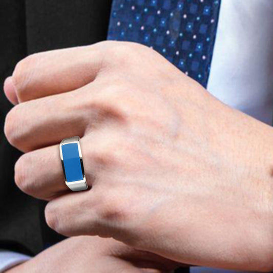 TK3770 - High polished (no plating) Stainless Steel Ring with Epoxy in SeaBlue LuxuryLifeWay Online Store