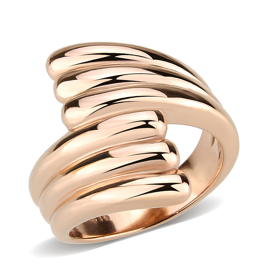 TK3800 - IP Rose Gold(Ion Plating) Stainless Steel Ring with NoStone in No Stone LuxuryLifeWay Online Store