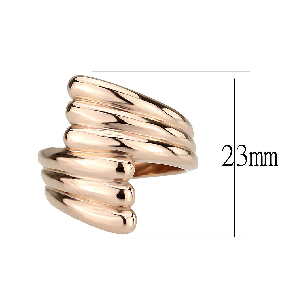 TK3800 - IP Rose Gold(Ion Plating) Stainless Steel Ring with NoStone in No Stone LuxuryLifeWay Online Store