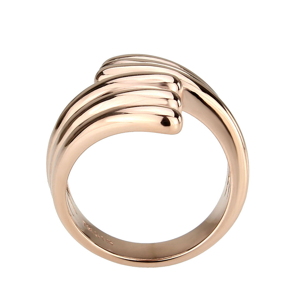 TK3800 - IP Rose Gold(Ion Plating) Stainless Steel Ring with NoStone in No Stone LuxuryLifeWay Online Store