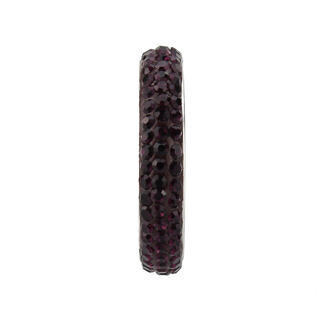 TK3837 - High polished (no plating) Stainless Steel Ring with Top Grade Crystal  in Amethyst(204) LuxuryLifeWay Online Store