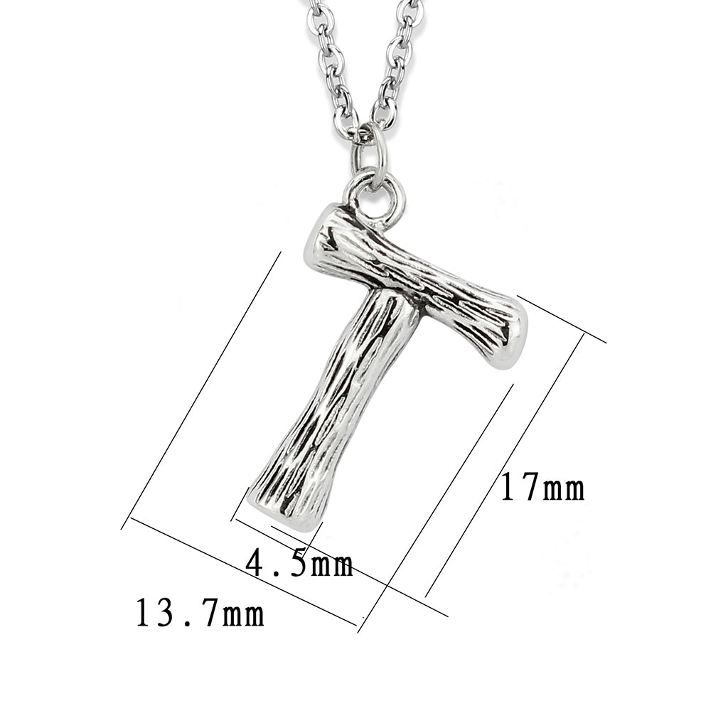 TK3853T High Polished Stainless Steel Chain Initial Pendant - Letter T LuxuryLifeWay Online Store