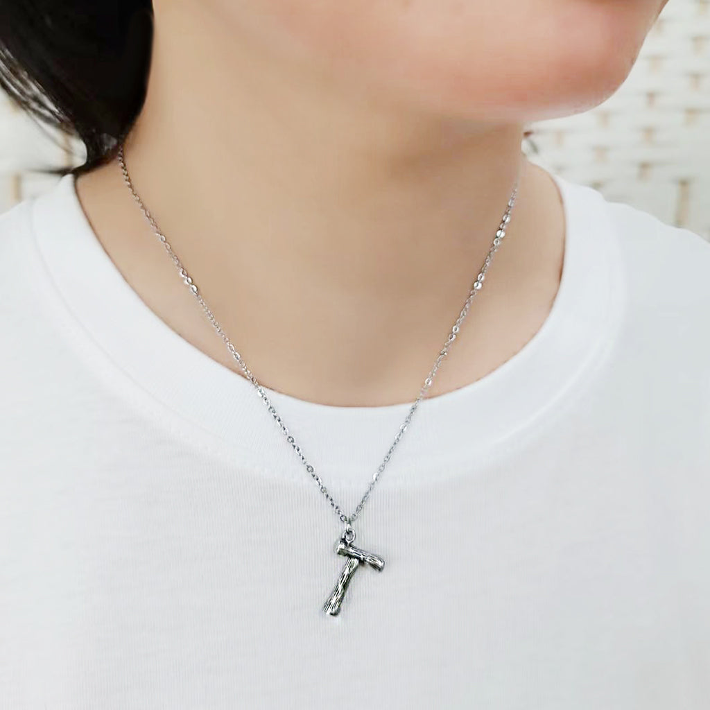 TK3853T High Polished Stainless Steel Chain Initial Pendant - Letter T LuxuryLifeWay Online Store