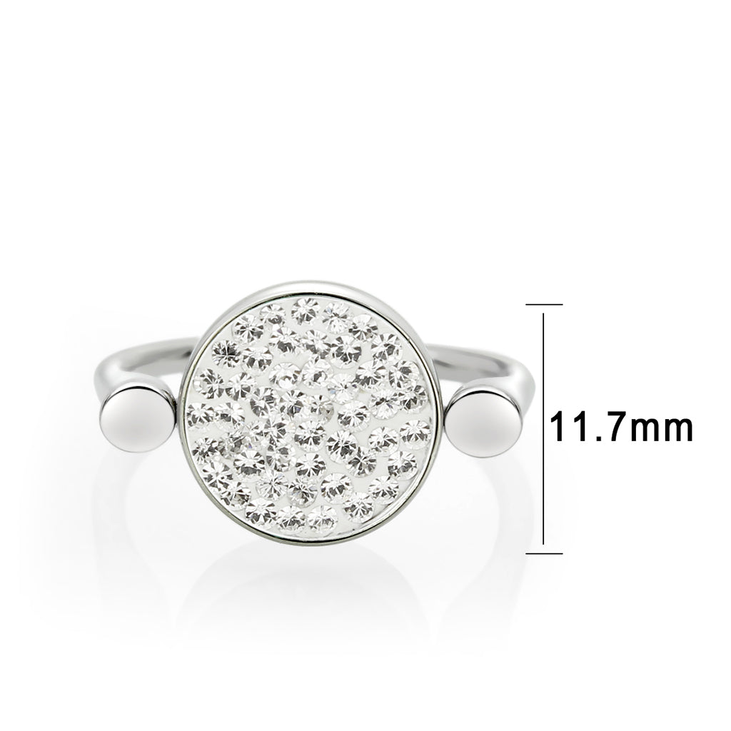 TK385404 - High polished (no plating) Stainless Steel Ring with Top Grade Crystal in Clear LuxuryLifeWay Online Store