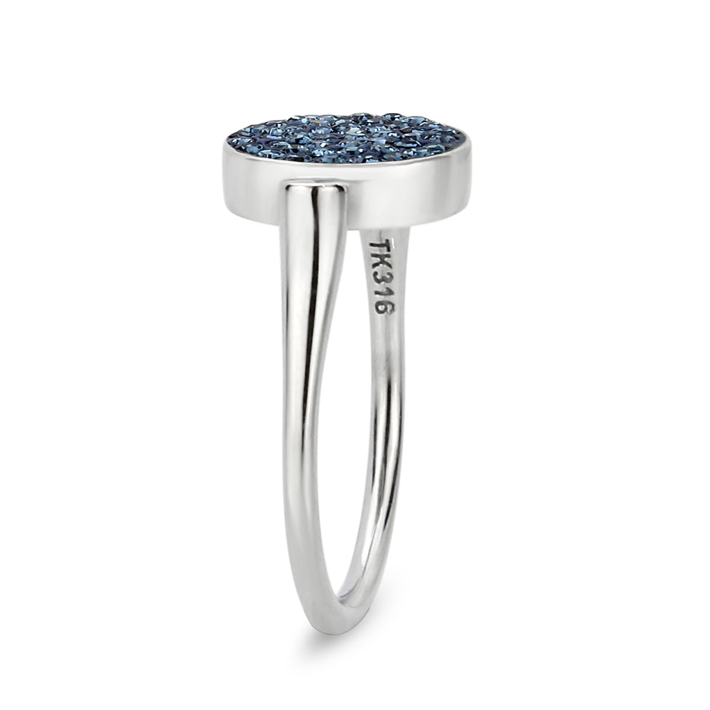 TK385409 - High polished (no plating) Stainless Steel Ring with Top Grade Crystal in Montana LuxuryLifeWay Online Store