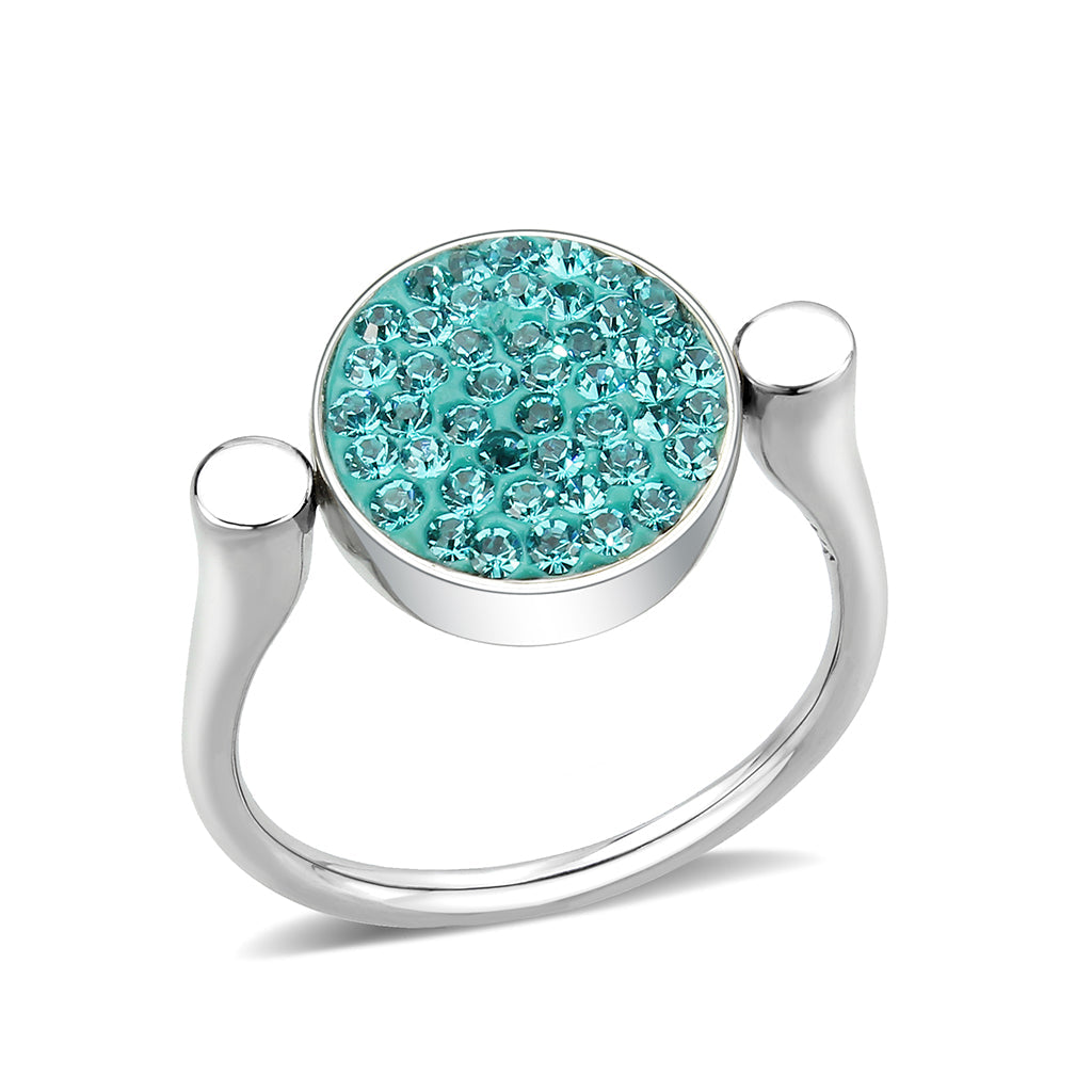 TK385412 - High polished (no plating) Stainless Steel Ring with Top Grade Crystal in Emerald LuxuryLifeWay Online Store