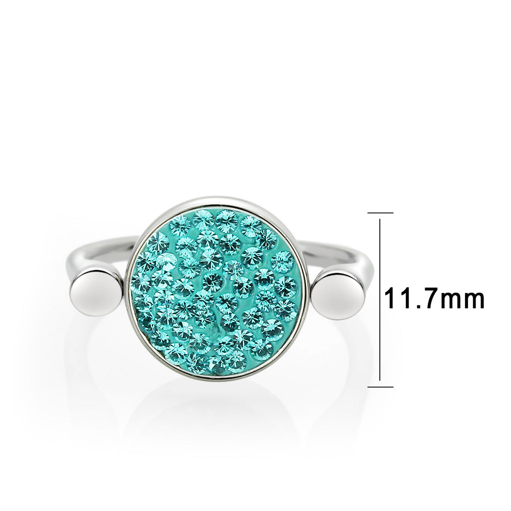 TK385412 - High polished (no plating) Stainless Steel Ring with Top Grade Crystal in Emerald LuxuryLifeWay Online Store
