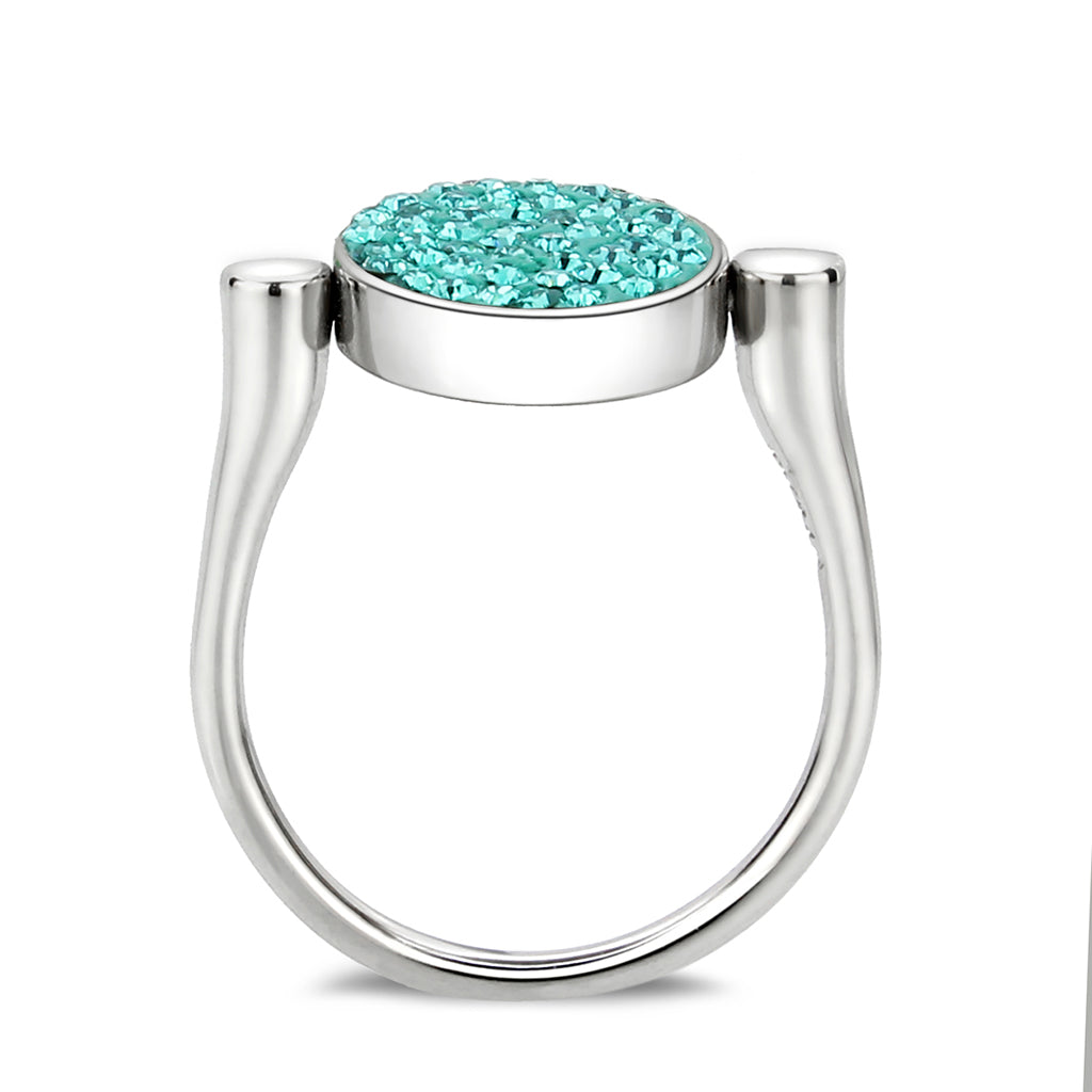 TK385412 - High polished (no plating) Stainless Steel Ring with Top Grade Crystal in Emerald LuxuryLifeWay Online Store