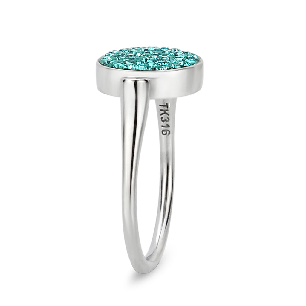 TK385412 - High polished (no plating) Stainless Steel Ring with Top Grade Crystal in Emerald LuxuryLifeWay Online Store