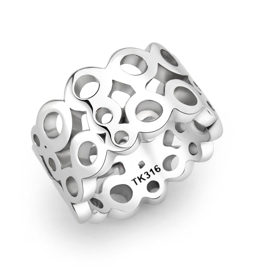 TK3865 - High polished (no plating) Stainless Steel Ring with NoStone in No Stone LuxuryLifeWay Online Store