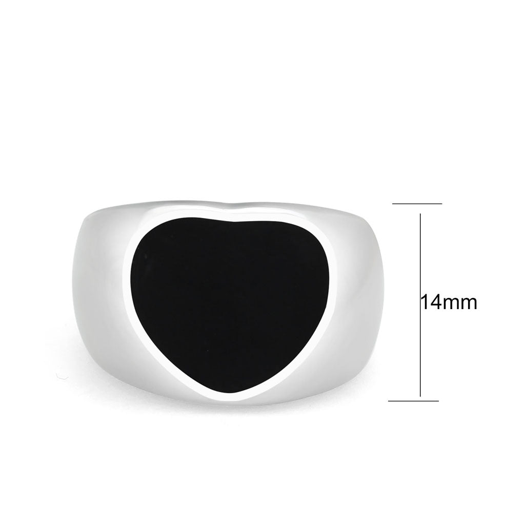 TK3882 - High polished (no plating) Stainless Steel Ring with Epoxy in Jet LuxuryLifeWay Online Store
