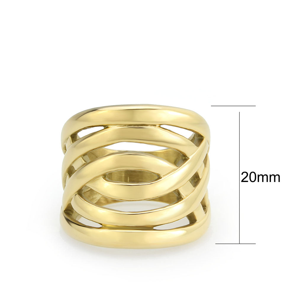 TK3885 - IP Gold(Ion Plating) Stainless Steel Ring with NoStone in No Stone LuxuryLifeWay Online Store