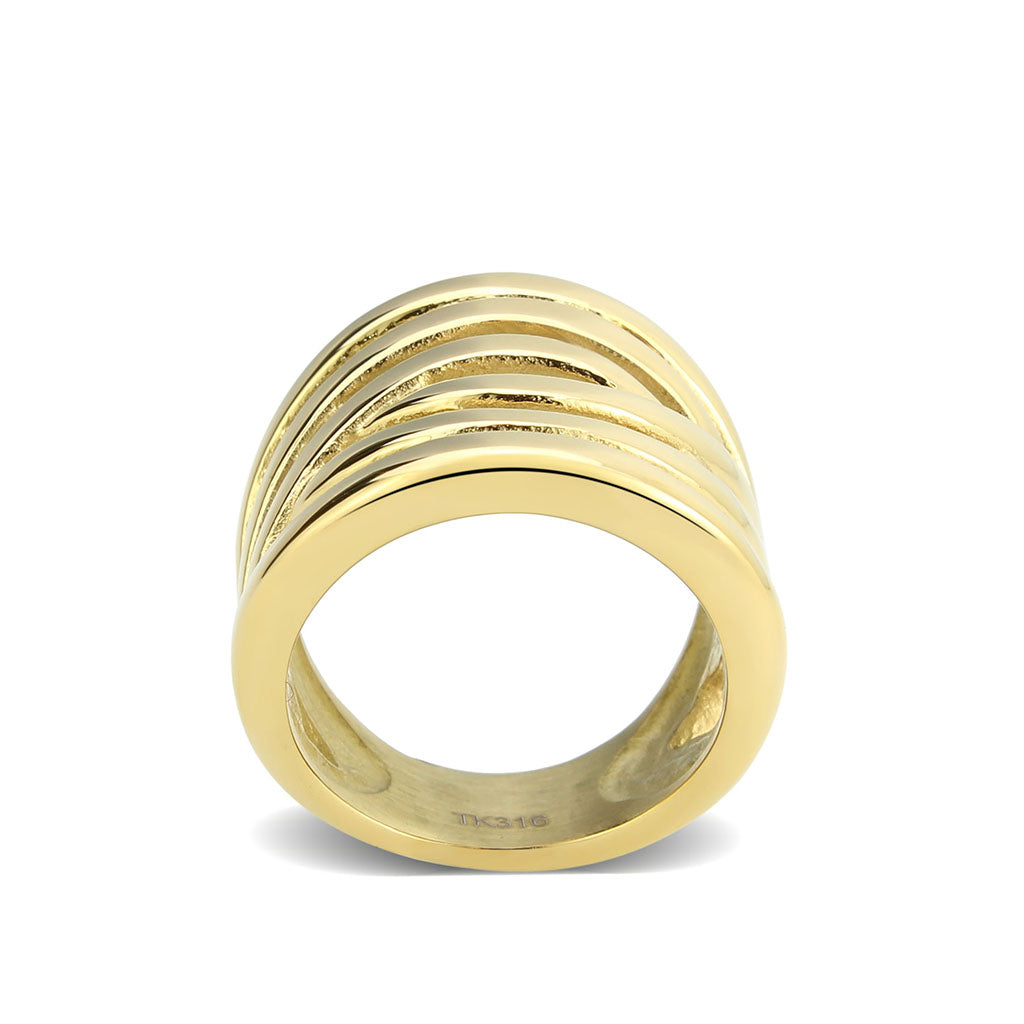 TK3885 - IP Gold(Ion Plating) Stainless Steel Ring with NoStone in No Stone LuxuryLifeWay Online Store