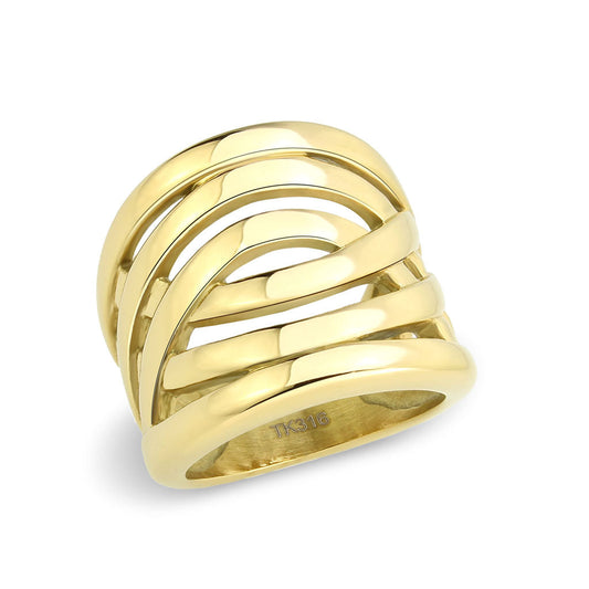 TK3885 - IP Gold(Ion Plating) Stainless Steel Ring with NoStone in No Stone LuxuryLifeWay Online Store