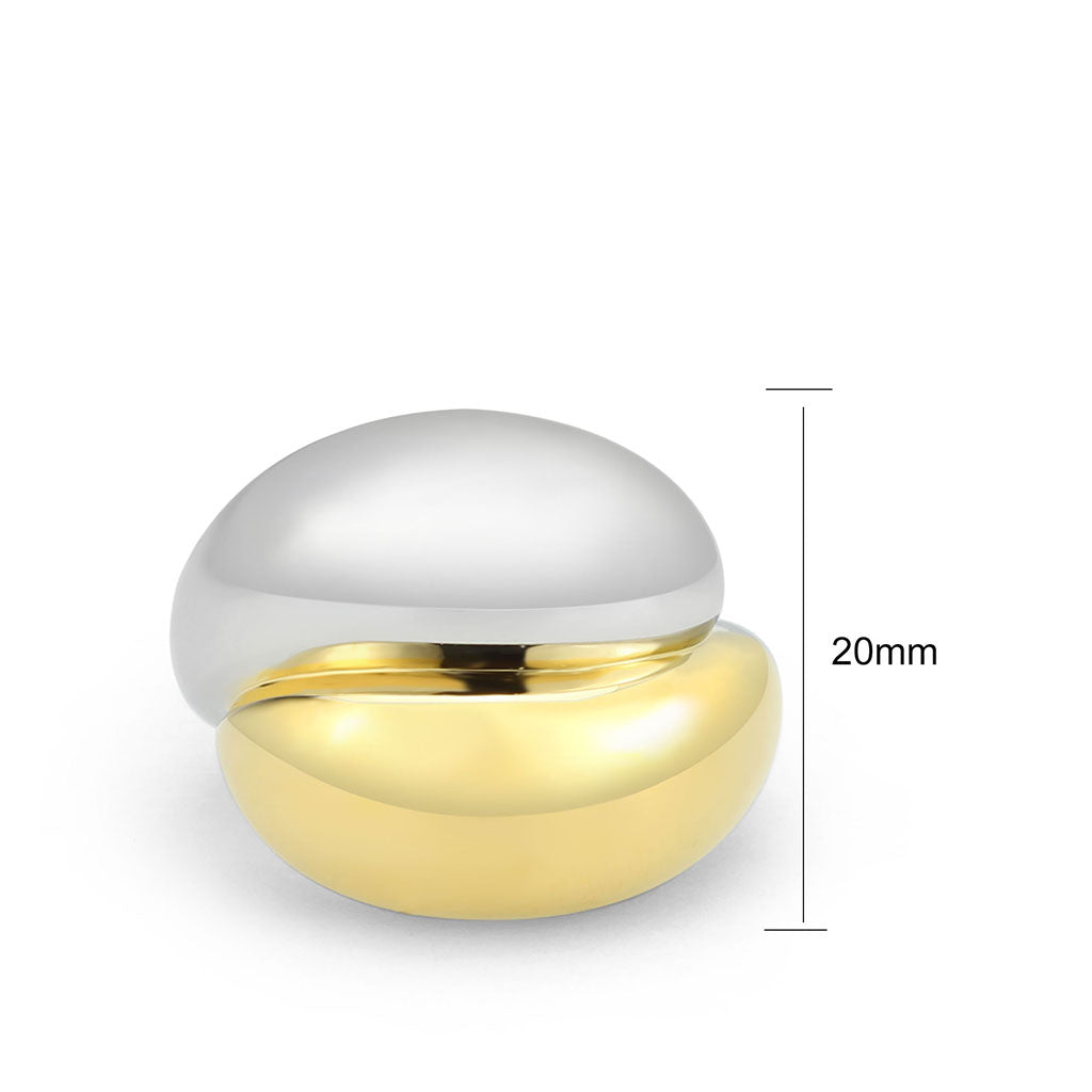 TK3887 - Two Tone IP Gold (Ion Plating) Stainless Steel Ring with NoStone in No Stone LuxuryLifeWay Online Store