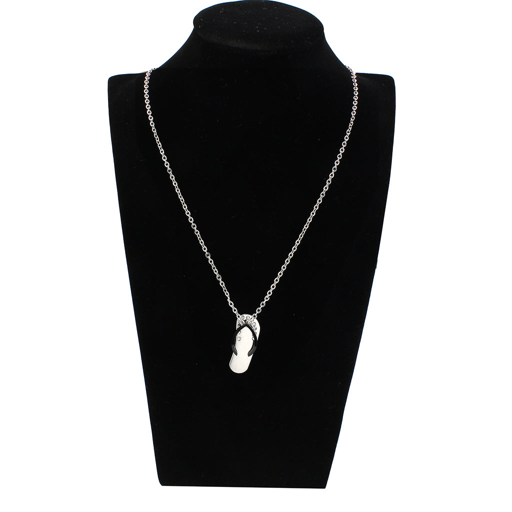 TK3942 - Two Tone IP Black Stainless Steel Chain Pendant with Top Grade Crystal in Clear LuxuryLifeWay Online Store