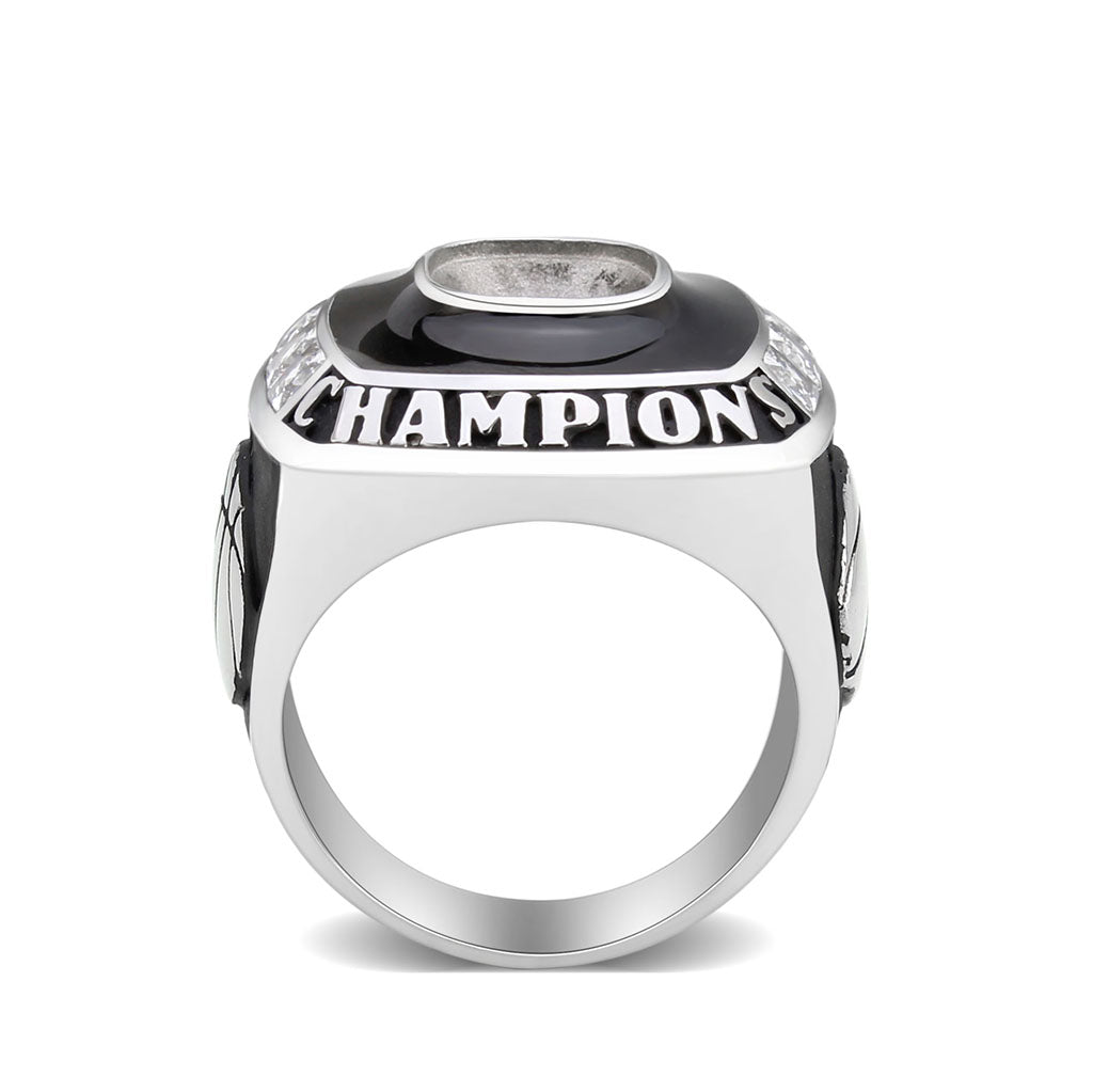 TK3944 - High polished (no plating) Stainless Steel Ring with AAA Grade CZ in Clear LuxuryLifeWay Online Store