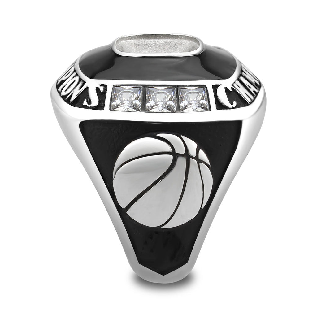 TK3944 - High polished (no plating) Stainless Steel Ring with AAA Grade CZ in Clear LuxuryLifeWay Online Store