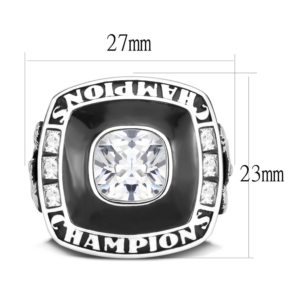 TK3946 - High polished (no plating) Stainless Steel Ring with AAA Grade CZ in Clear LuxuryLifeWay Online Store