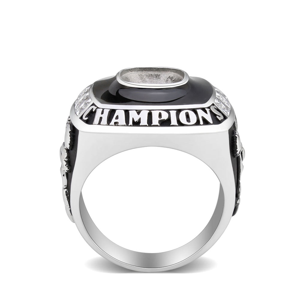 TK3946 - High polished (no plating) Stainless Steel Ring with AAA Grade CZ in Clear LuxuryLifeWay Online Store