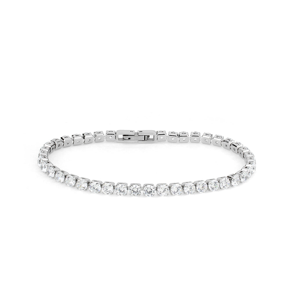 TK3947 - High polished (no plating) Stainless Steel Bracelet with AAA Grade CZ in Clear LuxuryLifeWay Online Store