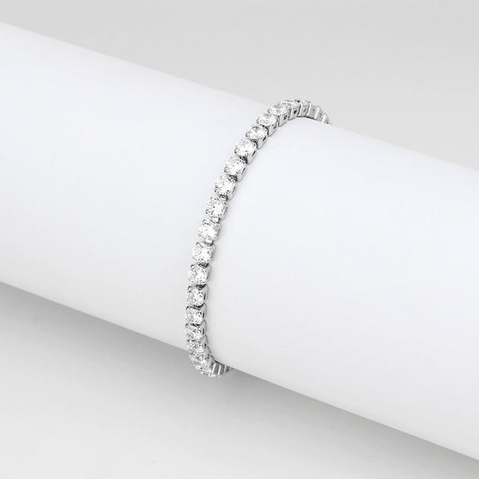 TK3947 - High polished (no plating) Stainless Steel Bracelet with AAA Grade CZ in Clear LuxuryLifeWay Online Store