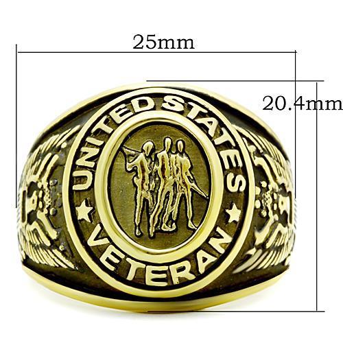 TK414704G - IP Gold(Ion Plating) Stainless Steel Ring with Epoxy  in Jet LuxuryLifeWay Online Store