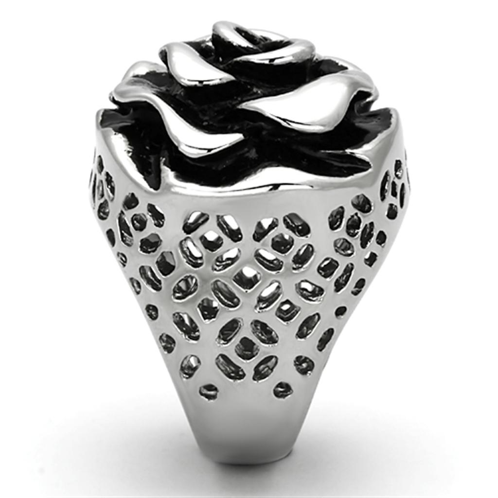 TK922 - High polished (no plating) Stainless Steel Ring with Epoxy  in Jet LuxuryLifeWay Online Store