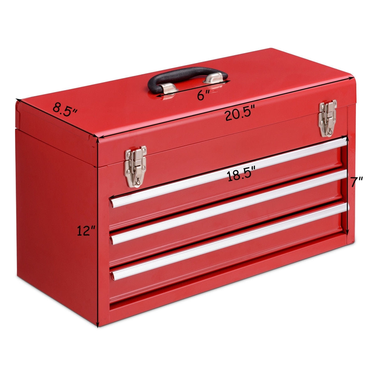 Portable Garage Mechanic Tool Cabinet Box with 3 Drawers-Red - Color: Red LuxuryLifeWay Online Store
