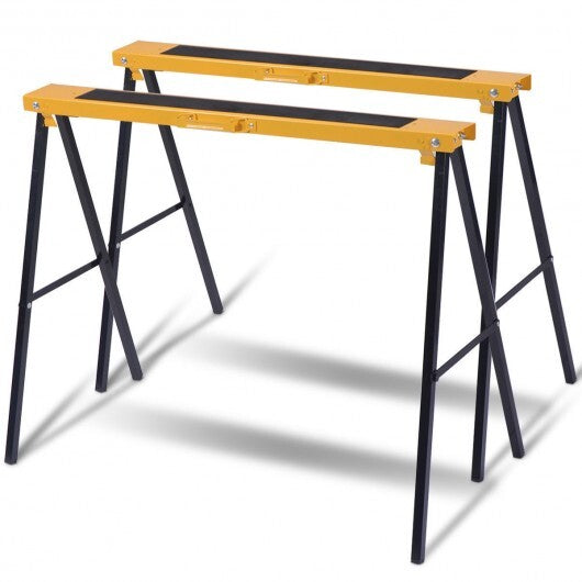 2 Pack Heavy Duty Sawhorse with Steel Folding Legs LuxuryLifeWay Online Store