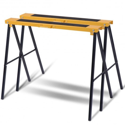2 Pack Heavy Duty Sawhorse with Steel Folding Legs LuxuryLifeWay Online Store
