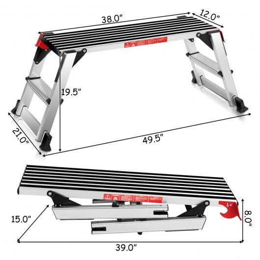 330 lbs Aluminum Folding Non-slip Drywall Step Stool Ladder LuxuryLifeWay Online Store