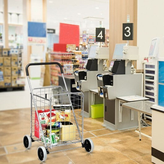 Portable Folding Shopping Cart Utility for Grocery Laundry-Black LuxuryLifeWay Online Store