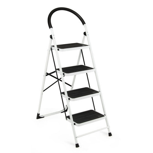 4-Step Folding Ladder with Anti-Slip Pedal Platform 330Lbs Capacity LuxuryLifeWay Online Store
