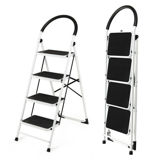 4-Step Folding Ladder with Anti-Slip Pedal Platform 330Lbs Capacity LuxuryLifeWay Online Store