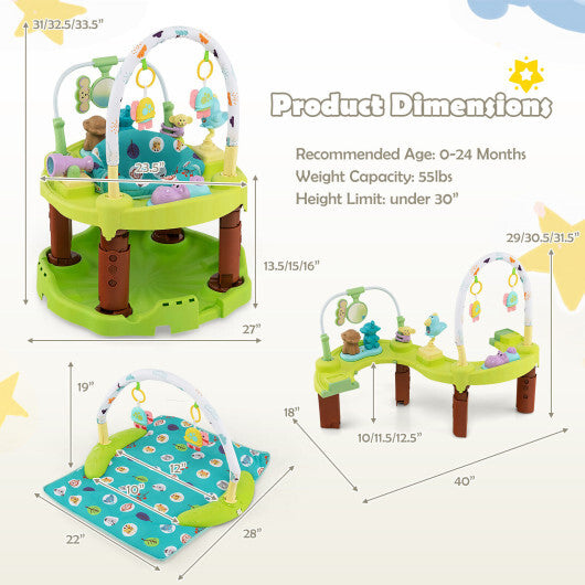 3-in-1 Baby Activity Center with 3-position for 0-24 Months-Green - Color: Green LuxuryLifeWay Online Store