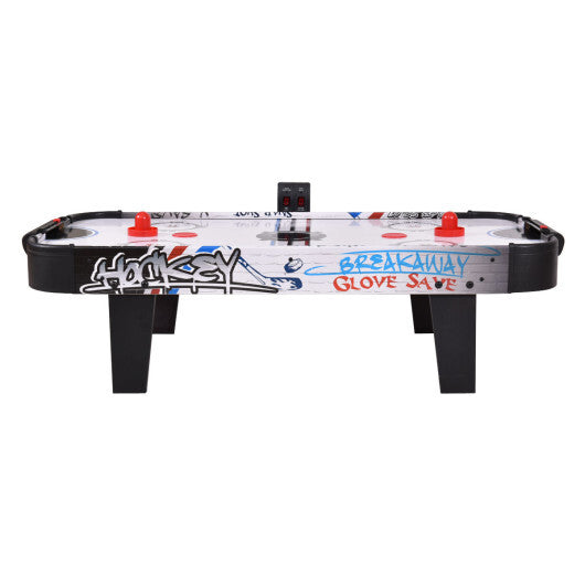 42 Inch Air Powered Hockey Table Top Scoring 2 Pushers - Color: White LuxuryLifeWay Online Store