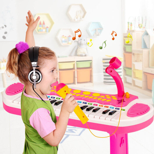 31-Key Kids Piano Keyboard Toy with Microphone and Multiple Sounds for Age 3+-Pink - Color: Pink LuxuryLifeWay Online Store