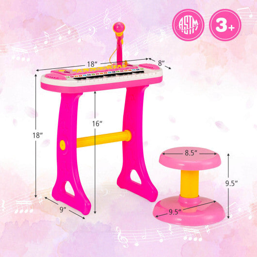 31-Key Kids Piano Keyboard Toy with Microphone and Multiple Sounds for Age 3+-Pink - Color: Pink LuxuryLifeWay Online Store
