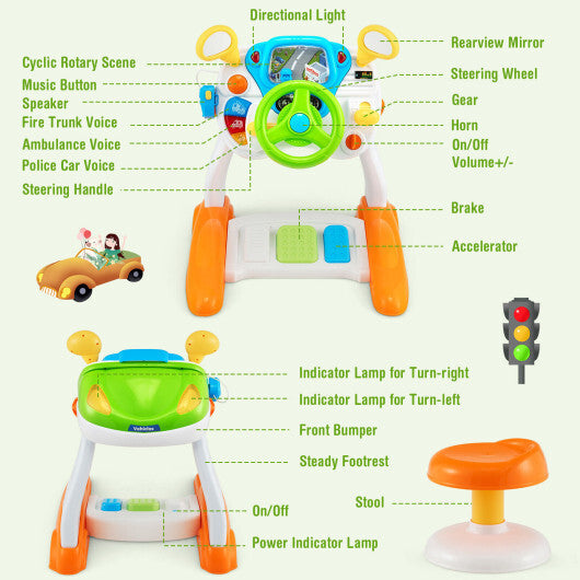 Kids Steering Wheel Pretend Play Toy Set with Lights and Sounds - Color: Multicolor LuxuryLifeWay Online Store